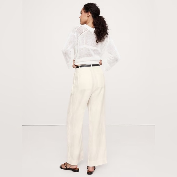 NWT! Banana Republic Soho High-Rise Wide-Leg Linen Pant - Size 6 - Picture 2 of 5
